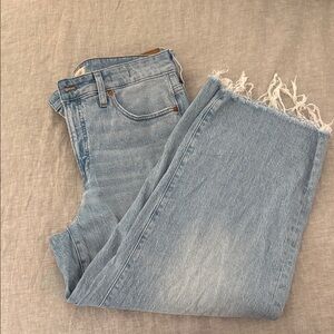 Madewell Light Blue Frayed Hem Jeans